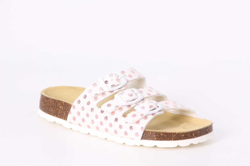 Finken shimmering Dots weiss / rosa