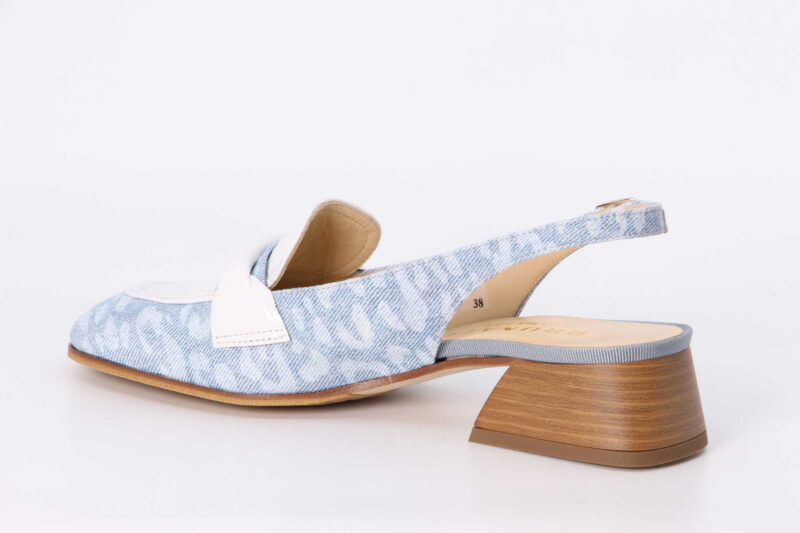Sling-Pumps denim / bianco – Bild 2