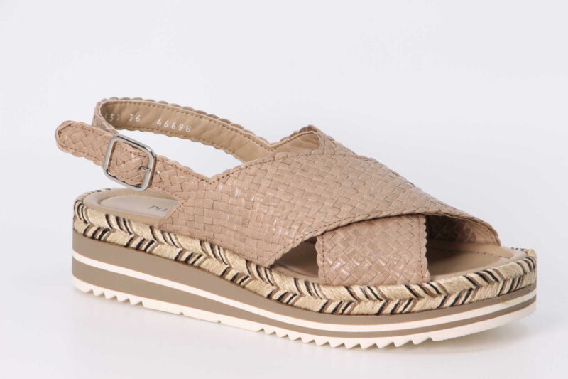 Plateau-Sandalette taupe