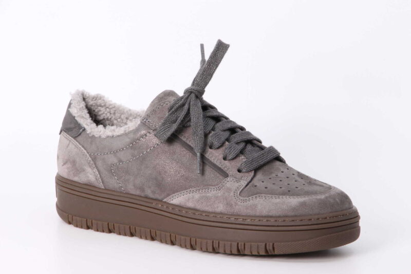 Wintersneaker metallic titan / iron