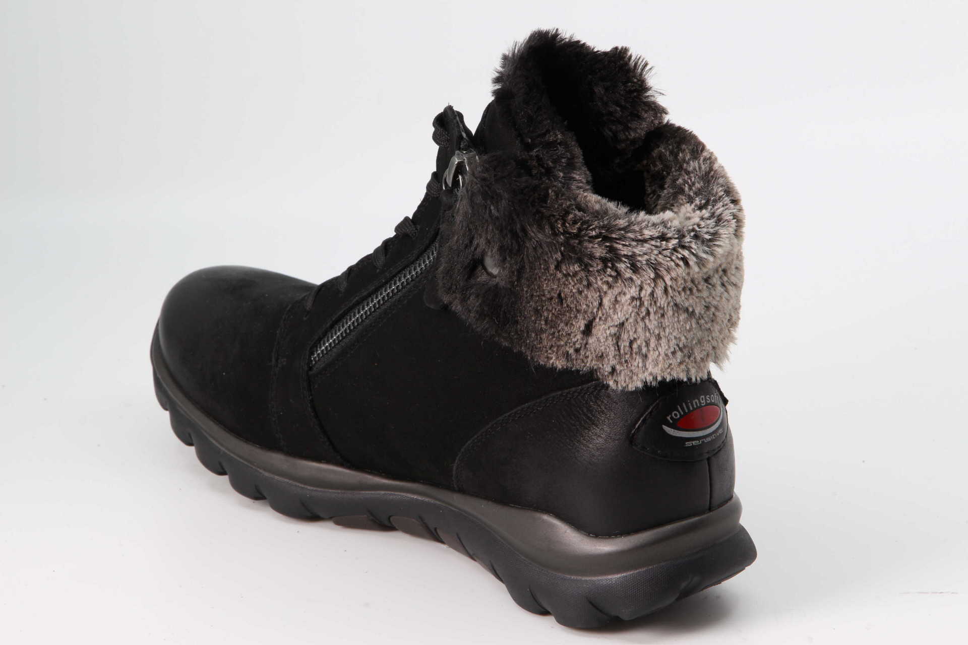 Rolling-Soft Schnürboots schwarz Rückseite