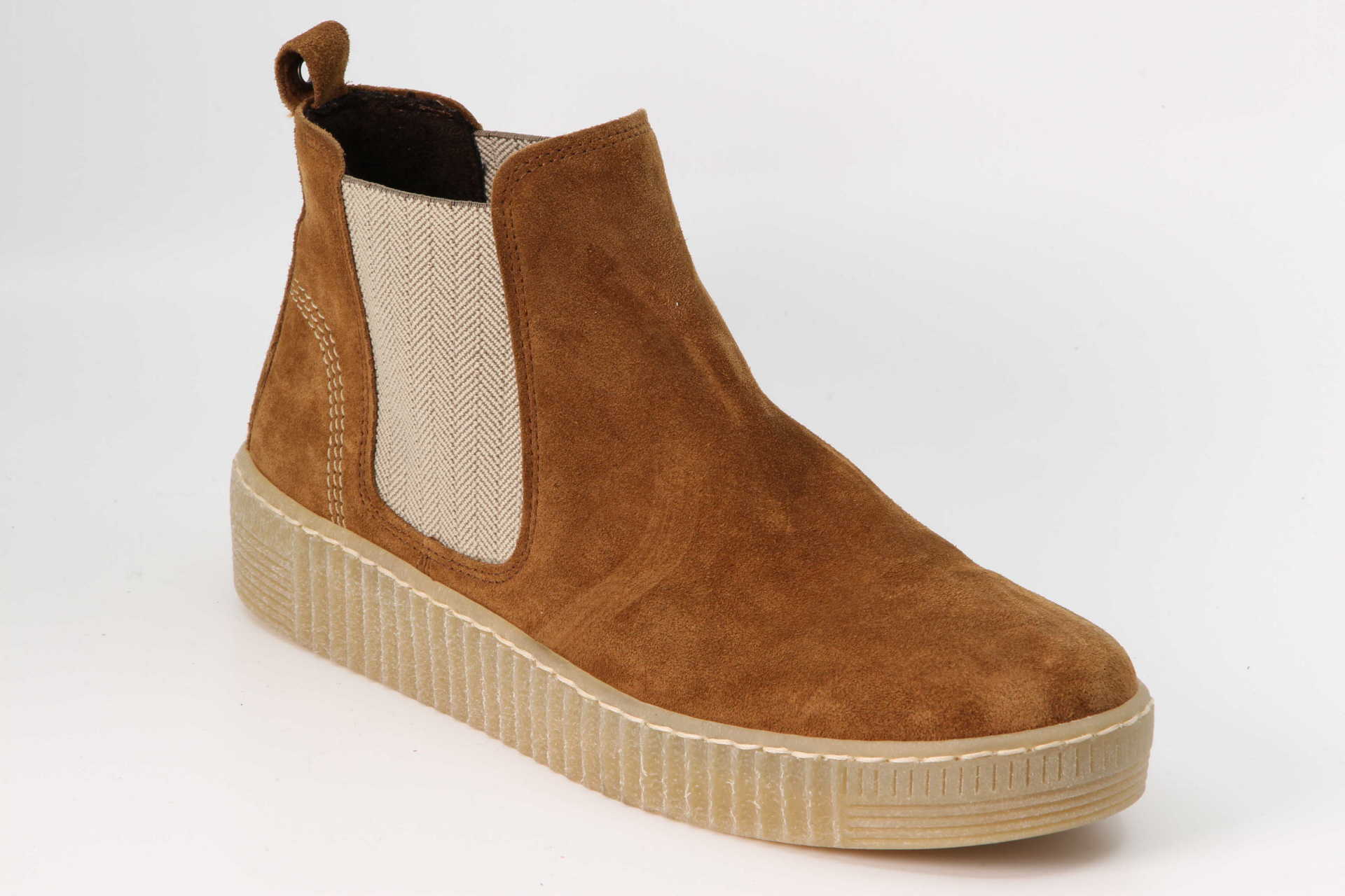 sportliche Chelseaboots cognac Vorderseite