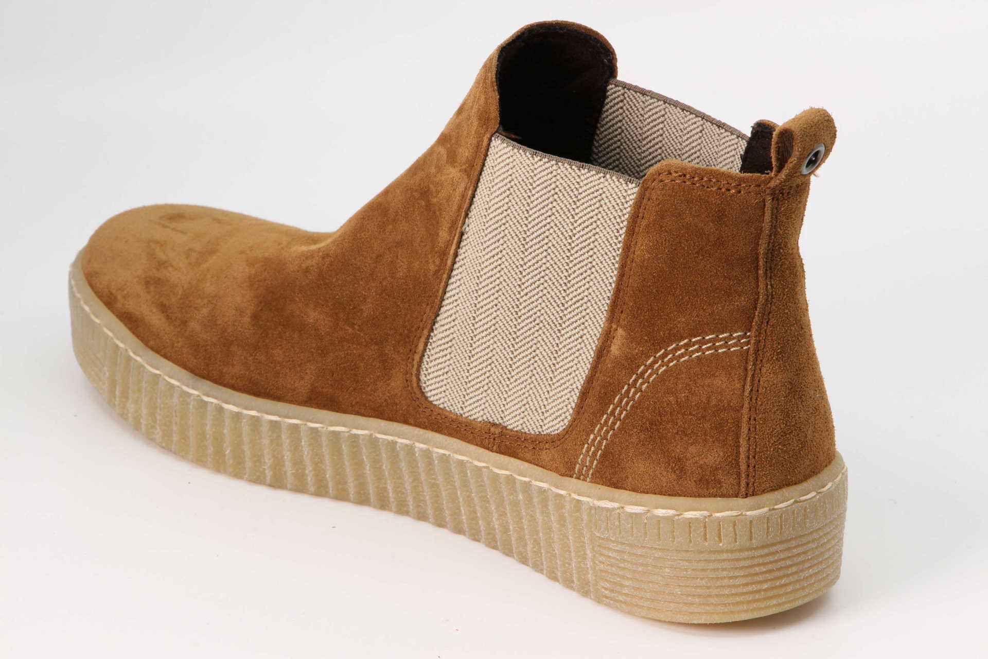 sportliche Chelseaboots cognac Rückseite