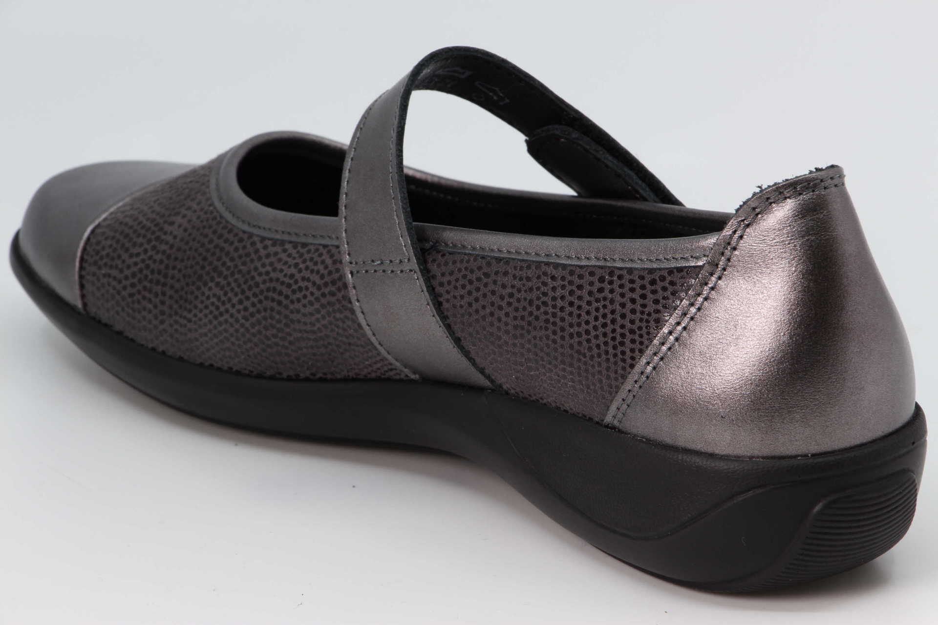 Riemenballerina taupe luxury strech Rückseite