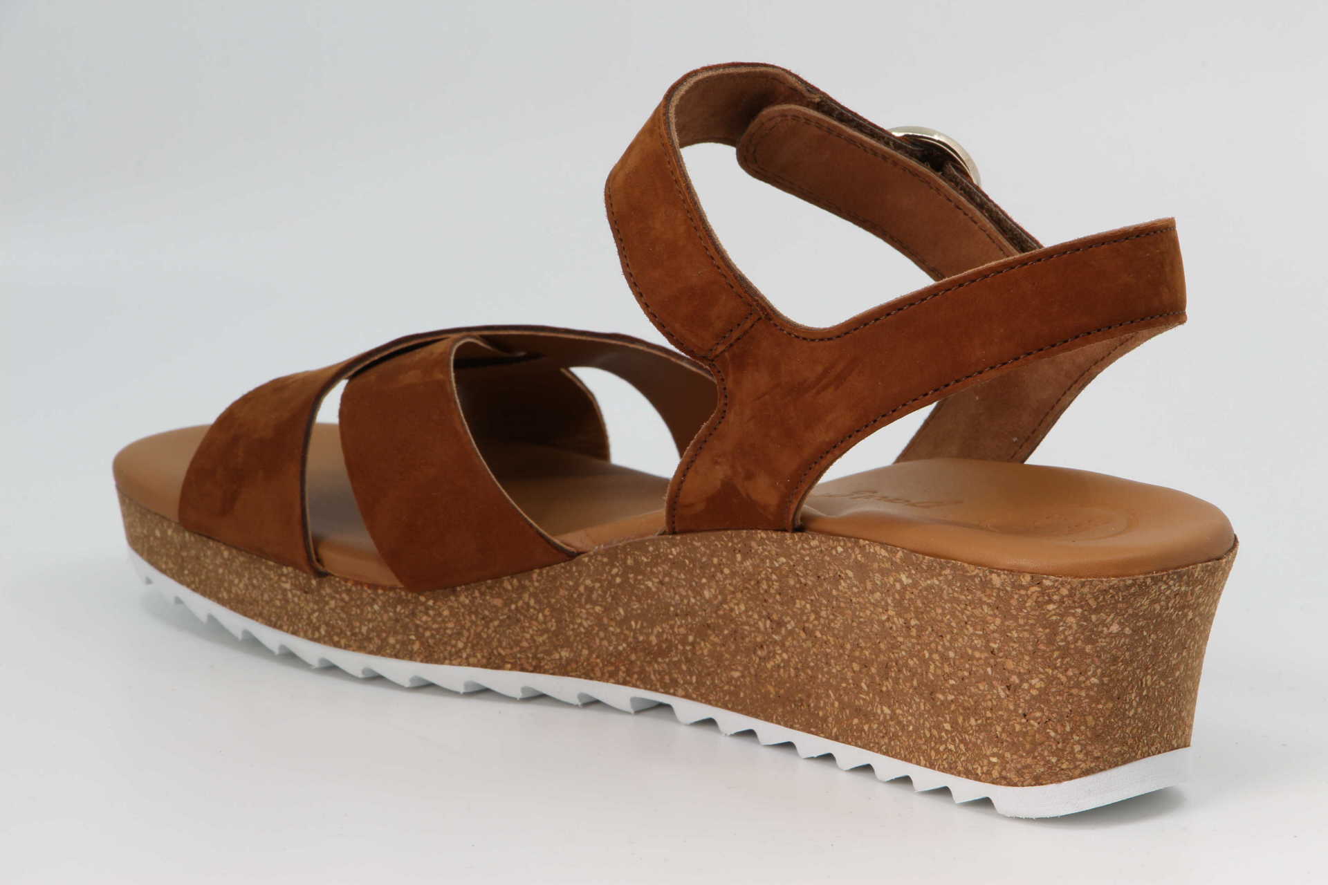 Keilsandalette cognac Rückseite