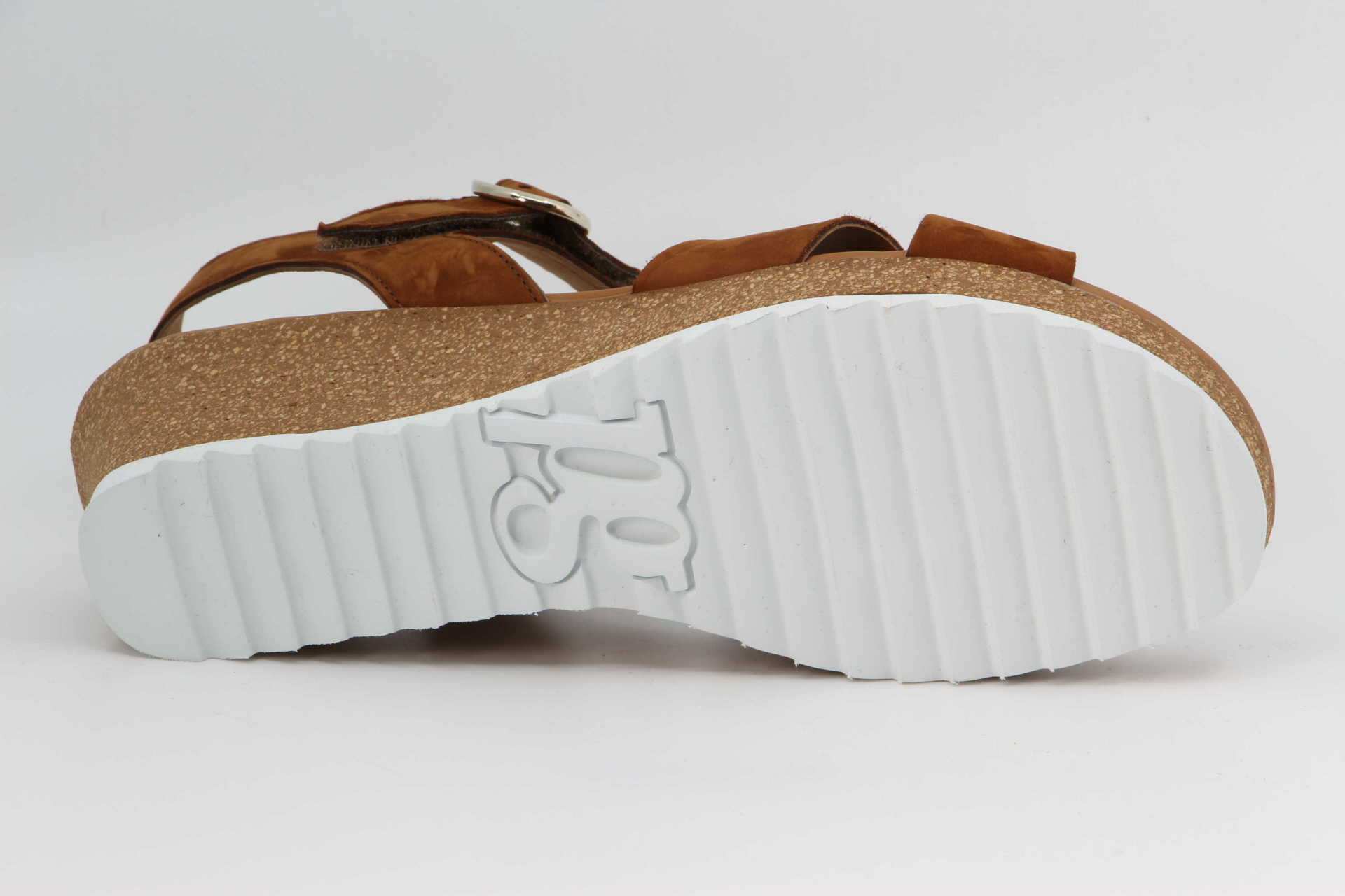 Keilsandalette cognac Sohle