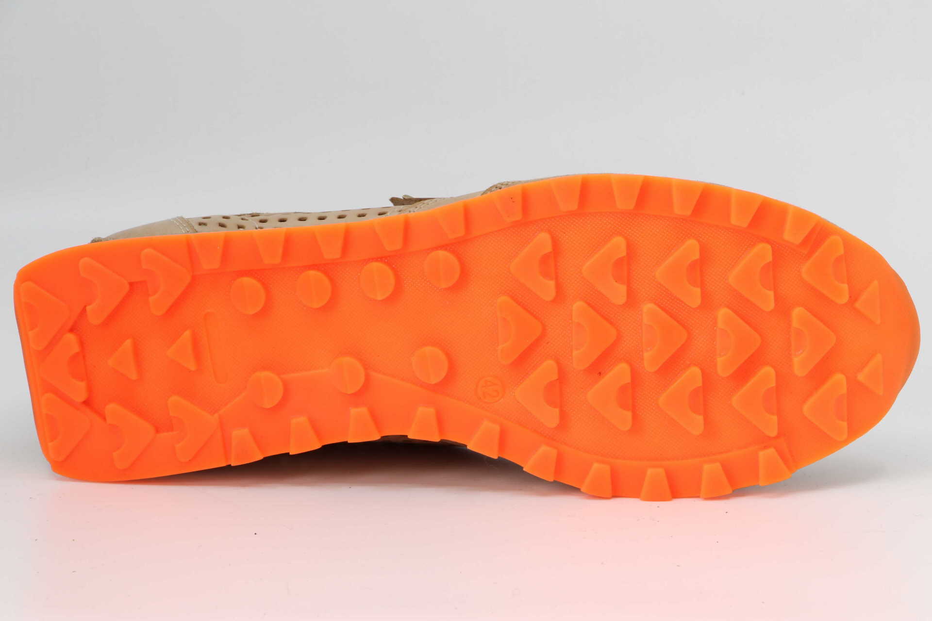 Sneaker tin cuero orange Sohle