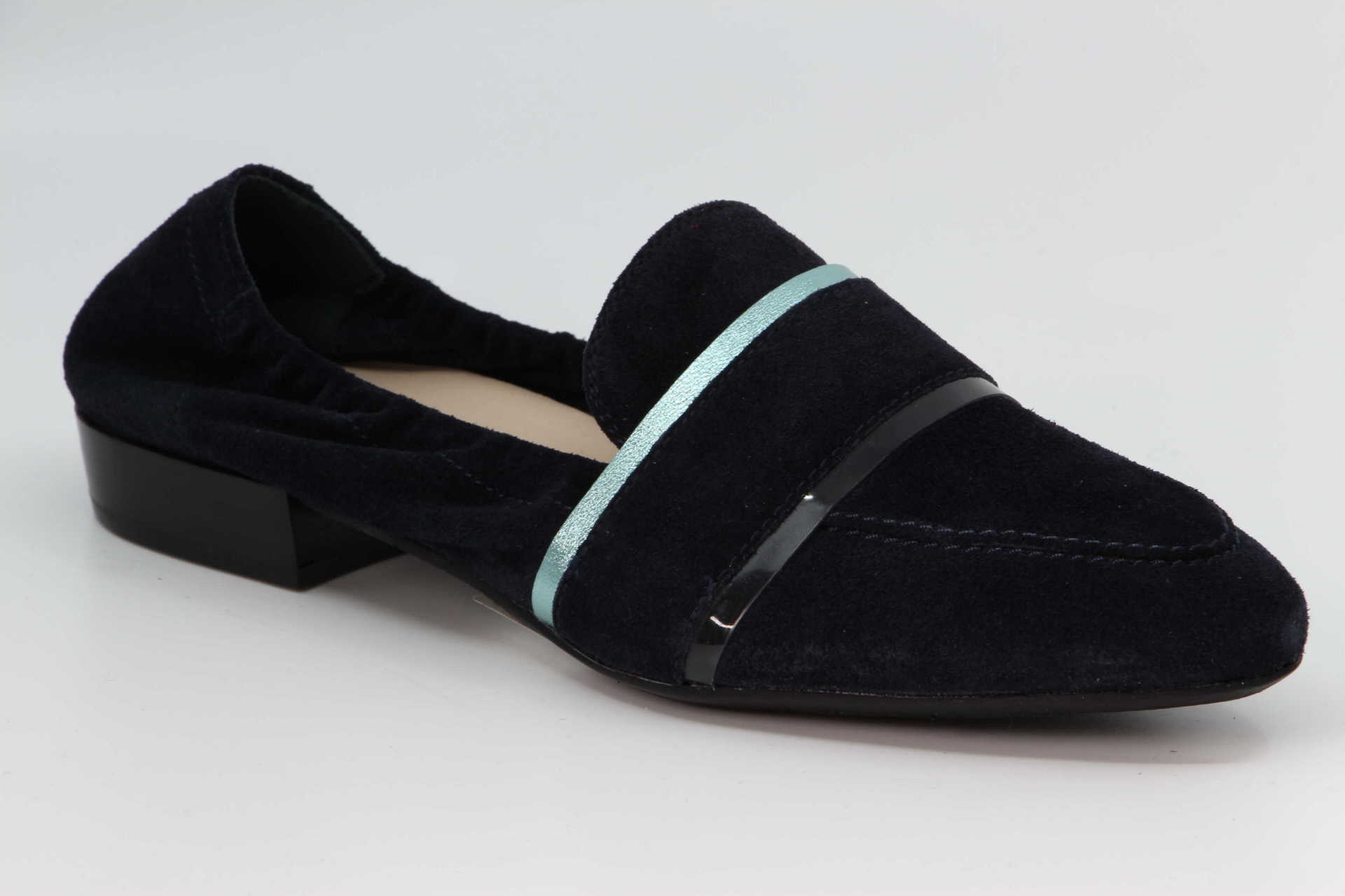 Slipper navy silk Vorderseite