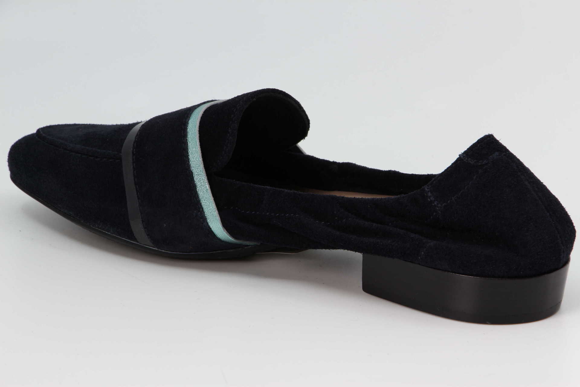 Slipper navy silk Rückseite