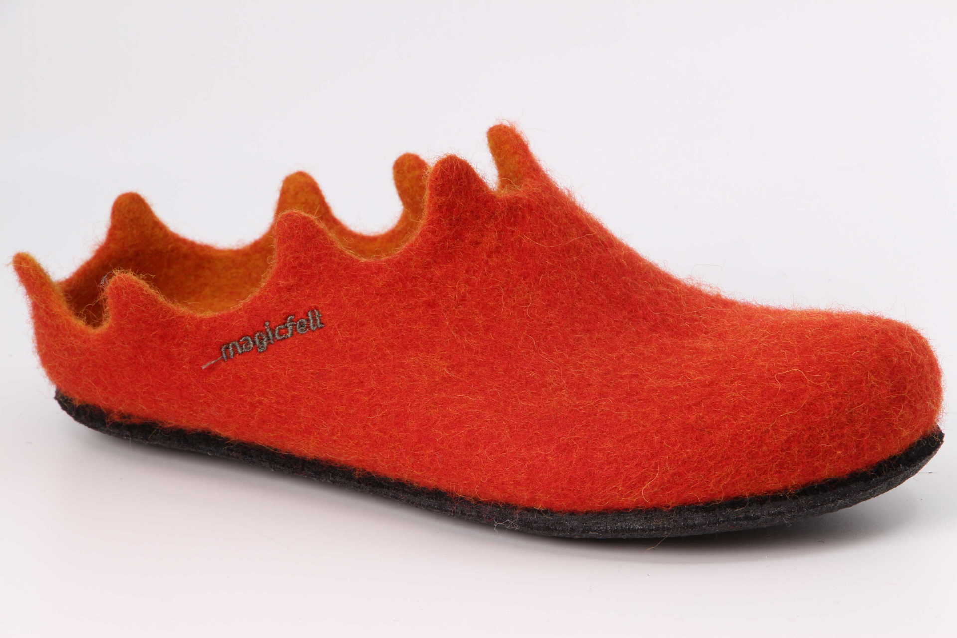 Filzfinken rot / orange Vorderseite