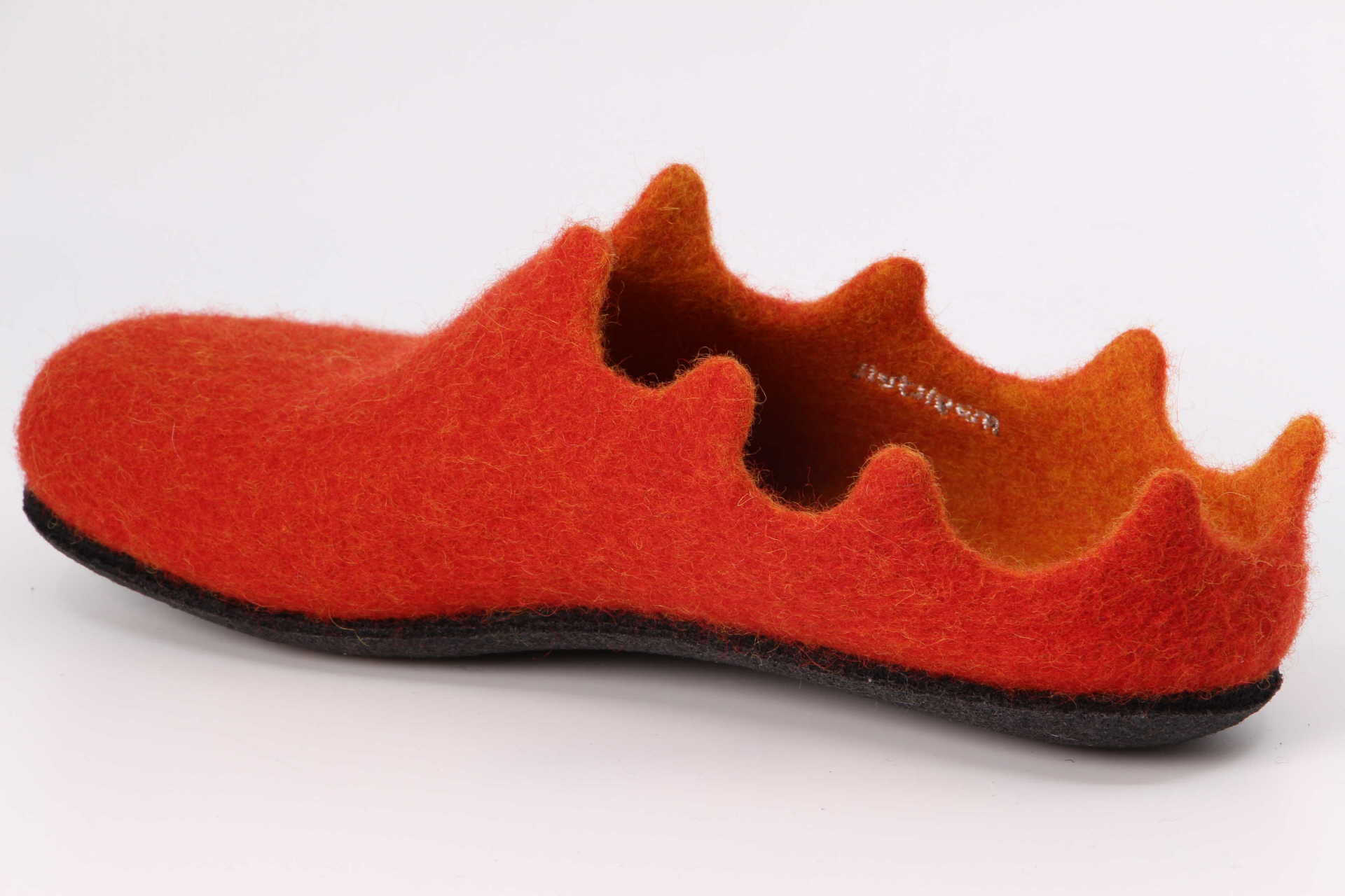 Filzfinken rot / orange Rückseite