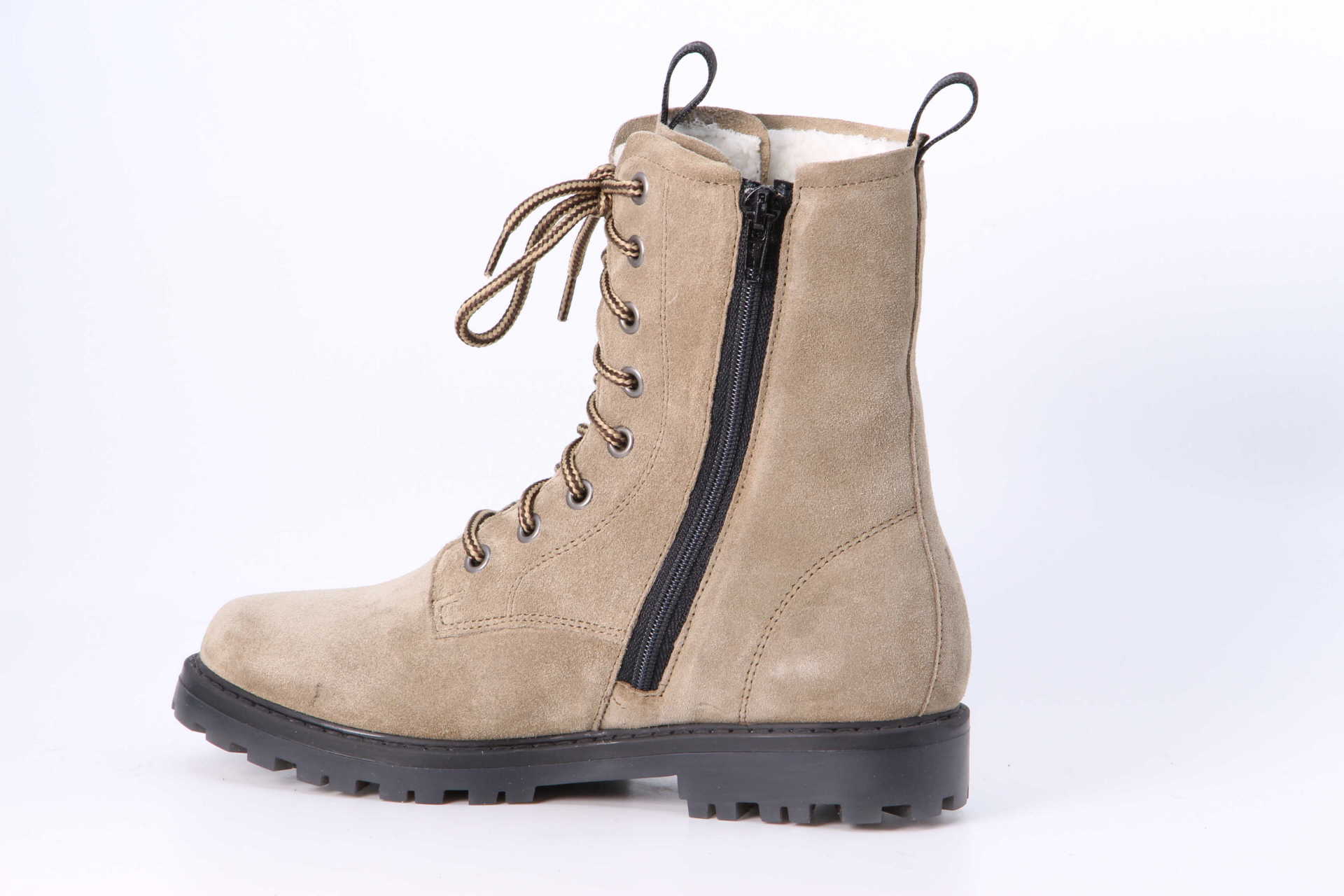 Lola Wool High LaceZip Tex taupe Rückseite