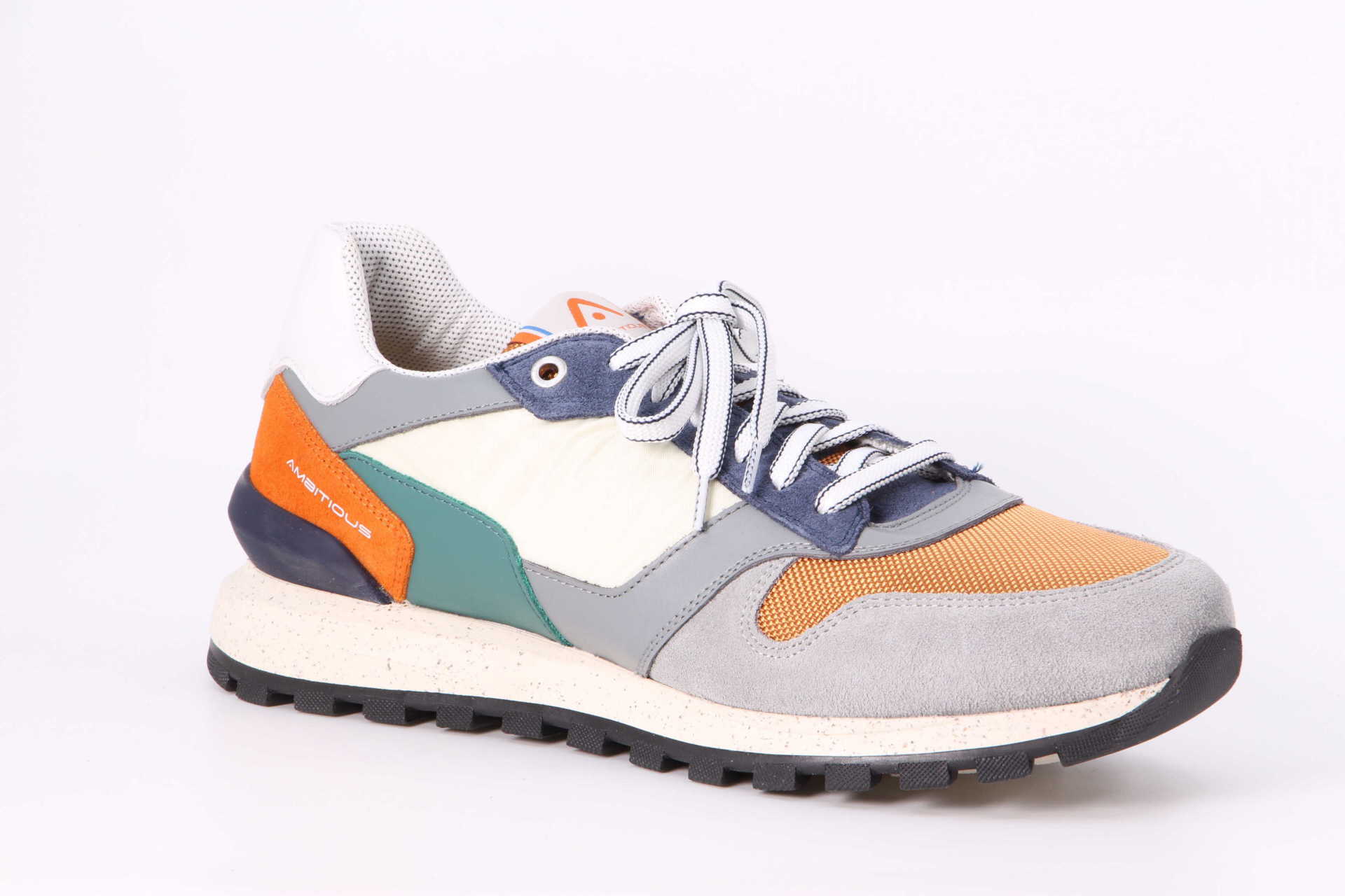 Silky grau / orange / navy / grün Vorderseite