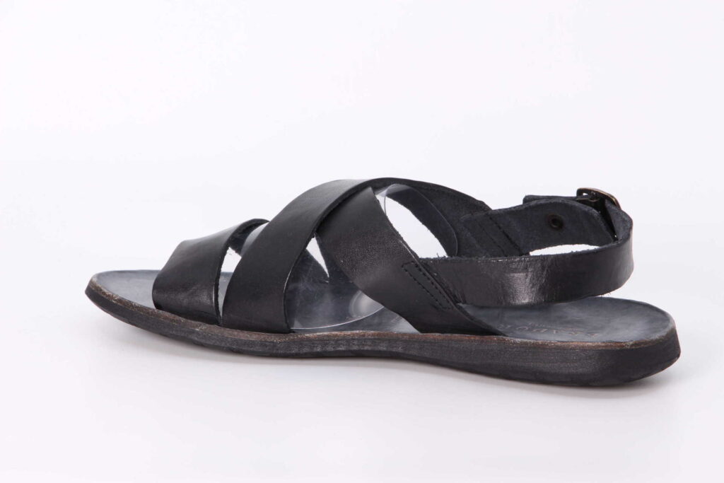 Leder-Sandale nero Rückseite