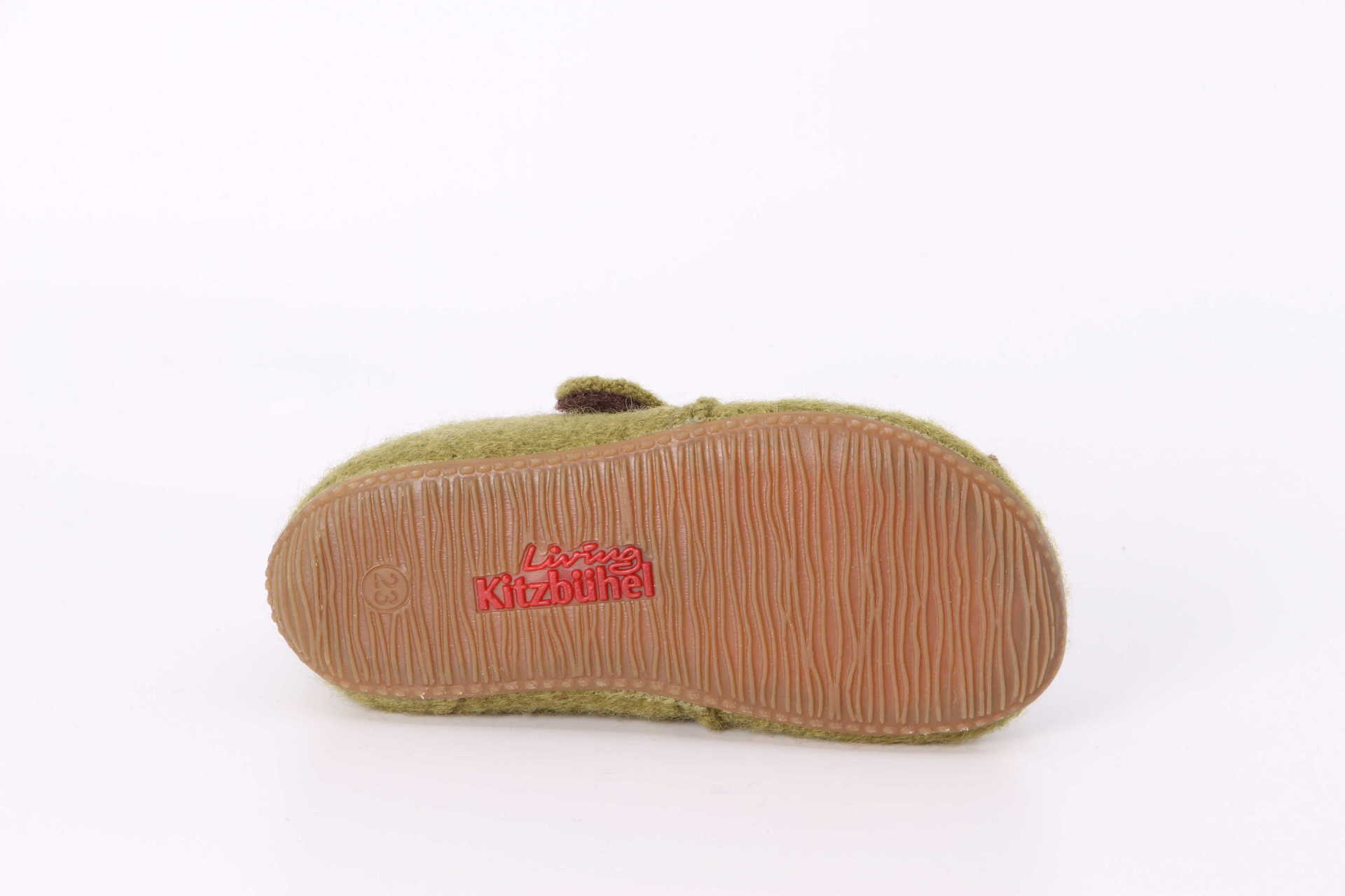Filzfinken Igel mit Pilzchen olive Sohle