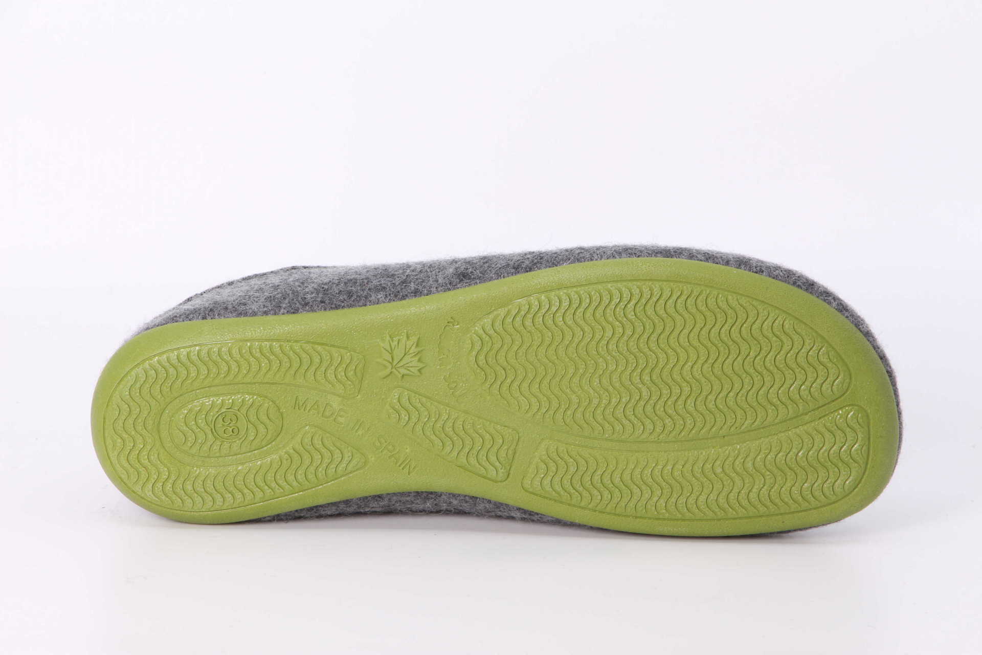 Wool Slip-On grau / grün Sohle