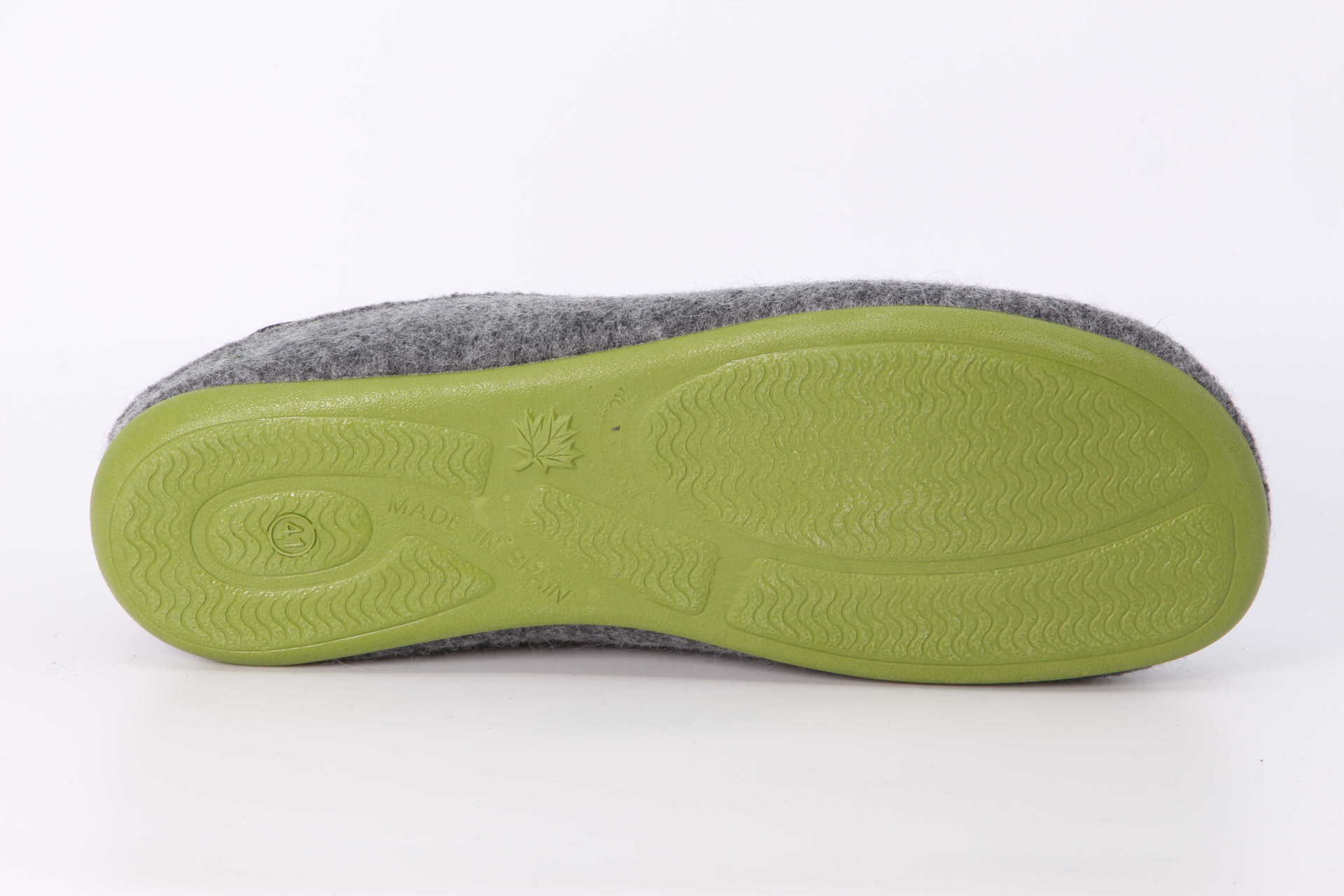 Wool Slip-On grau / grün Sohle