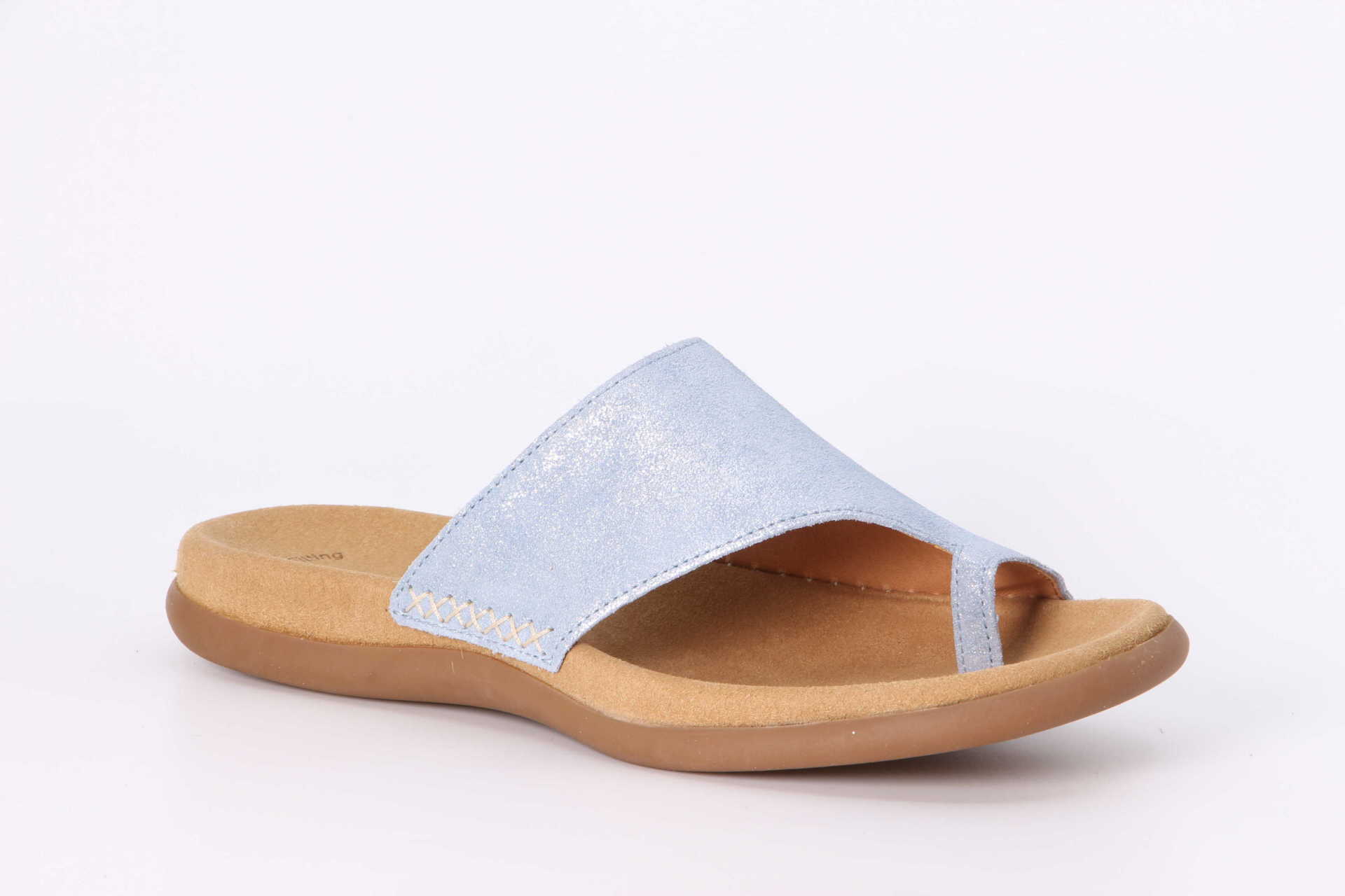 Pantolette aquamarin Vorderseite