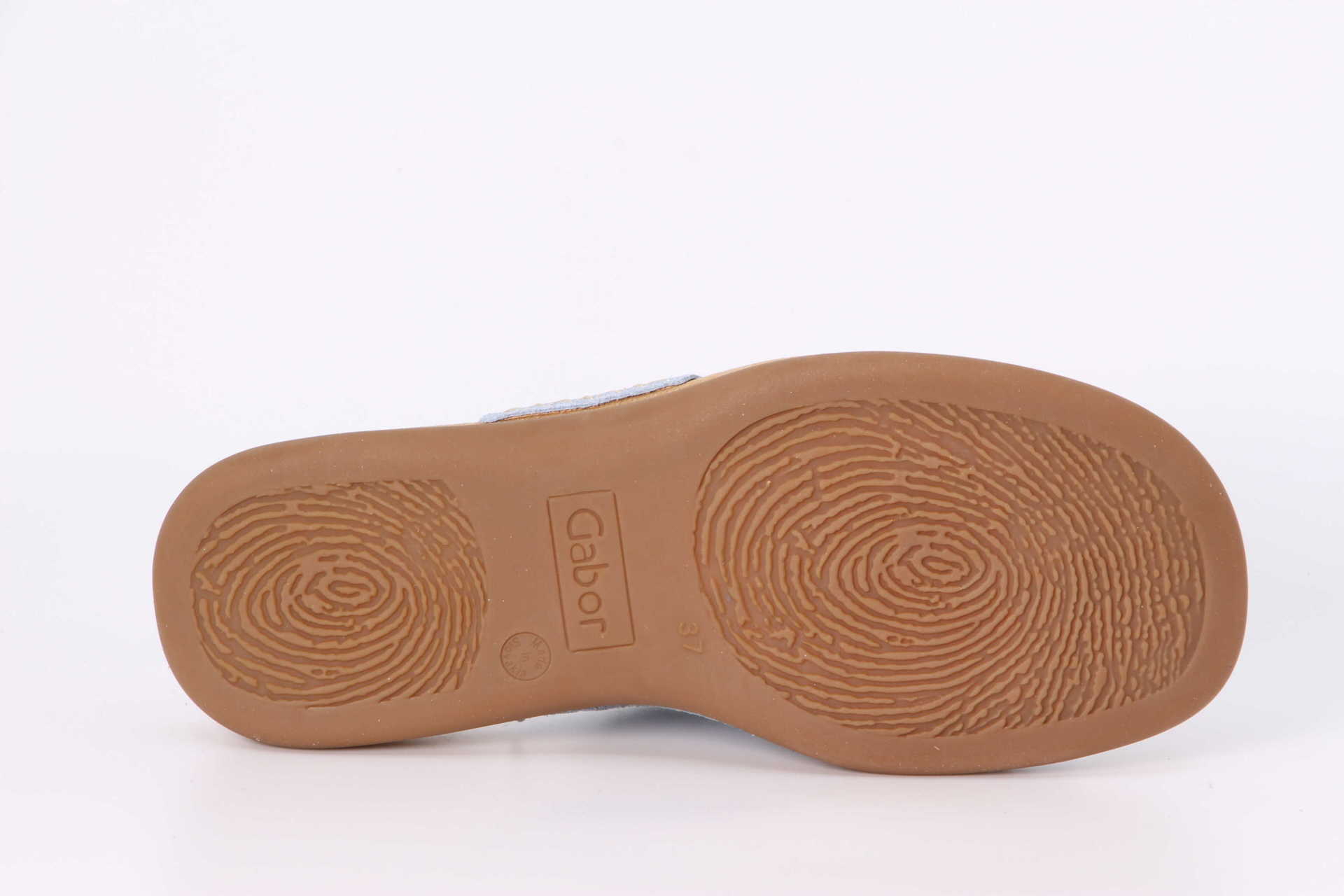 Pantolette aquamarin Sohle