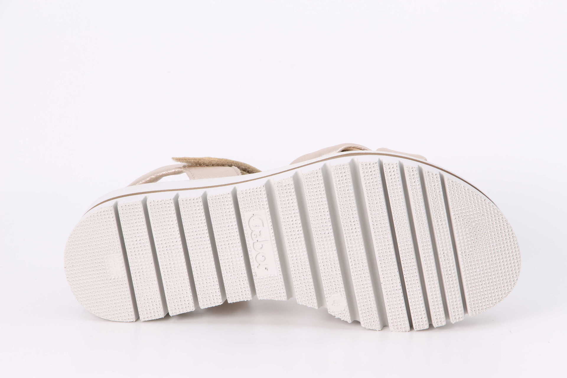 Sandale puder / metallic Sohle