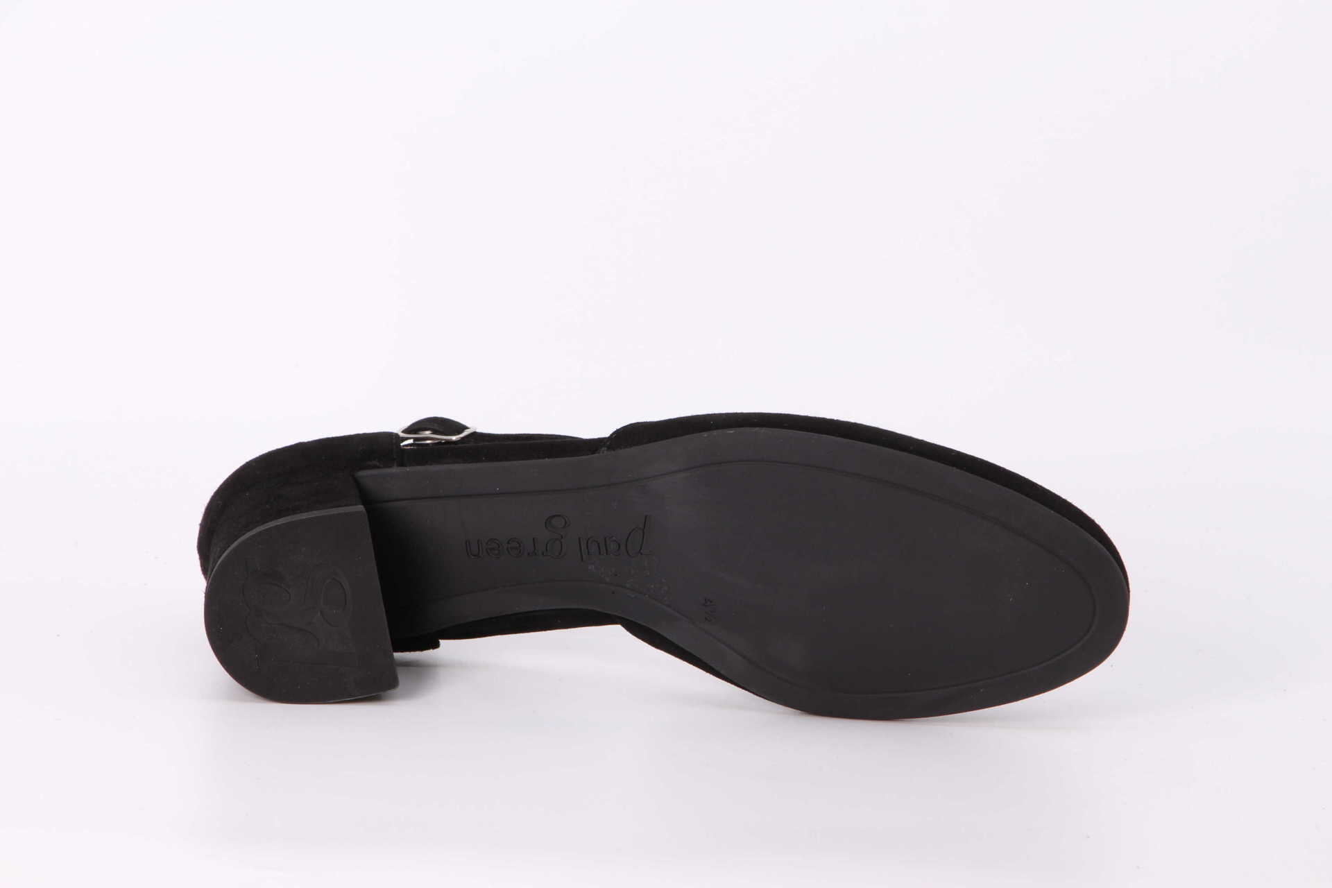 T-Spangen Pumps schwarz Sohle