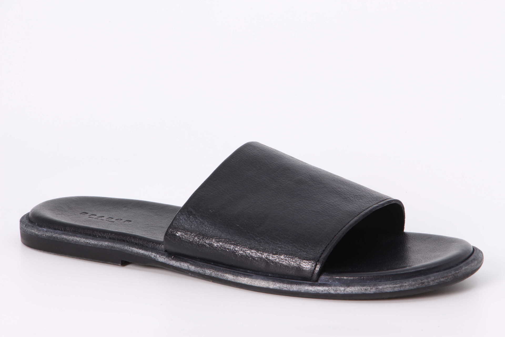 Lederpantoletten schwarz