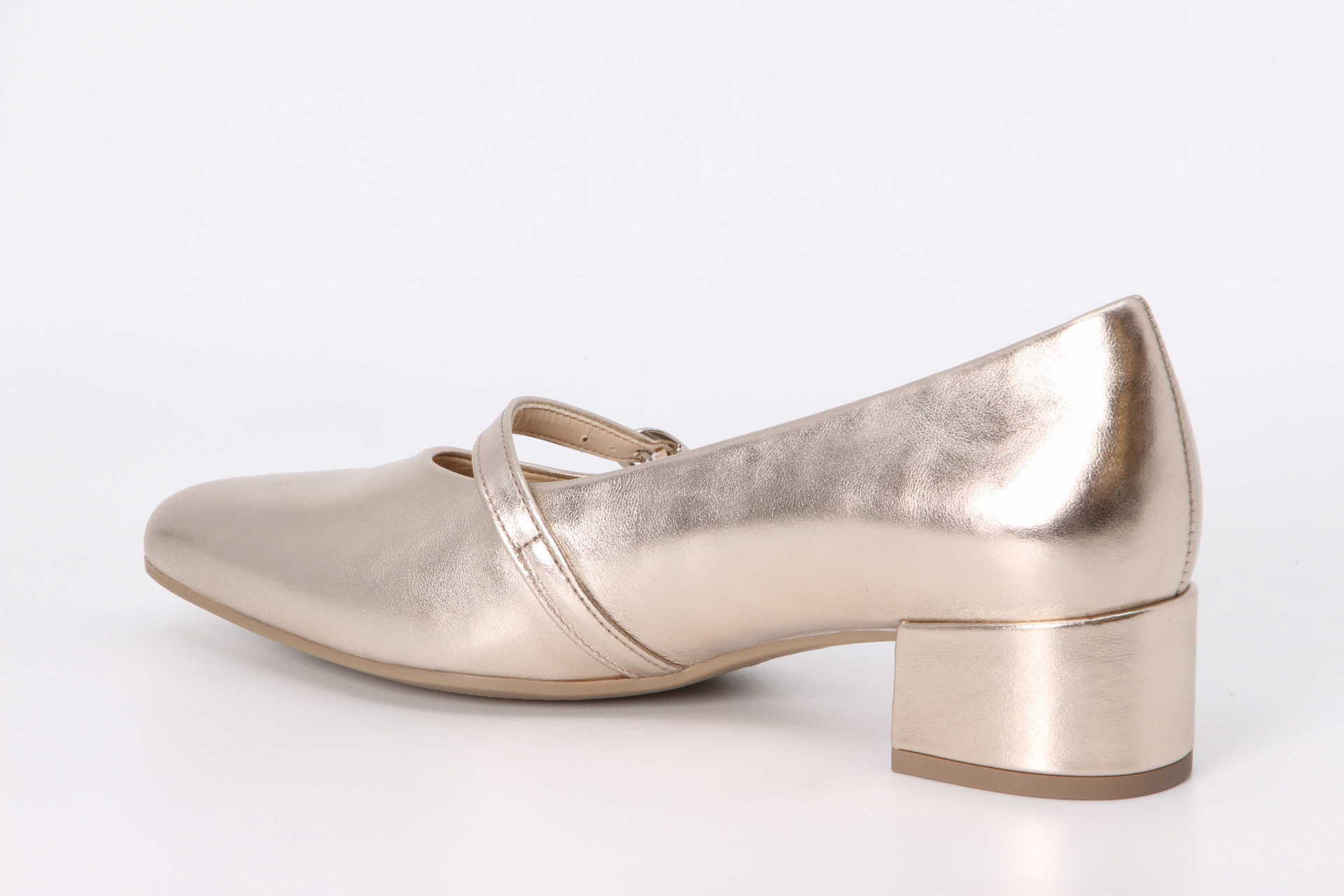 Riemchen-Pumps powder metallic Rückseite