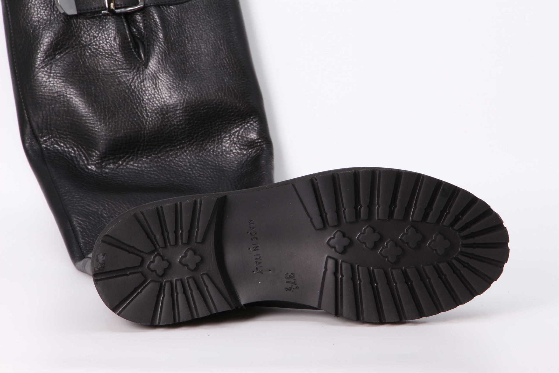 Hochschaft-Stiefel schwarz Sohle