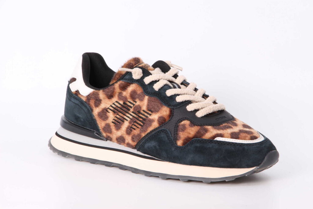 Sneaker combi black / leo Vorderseite