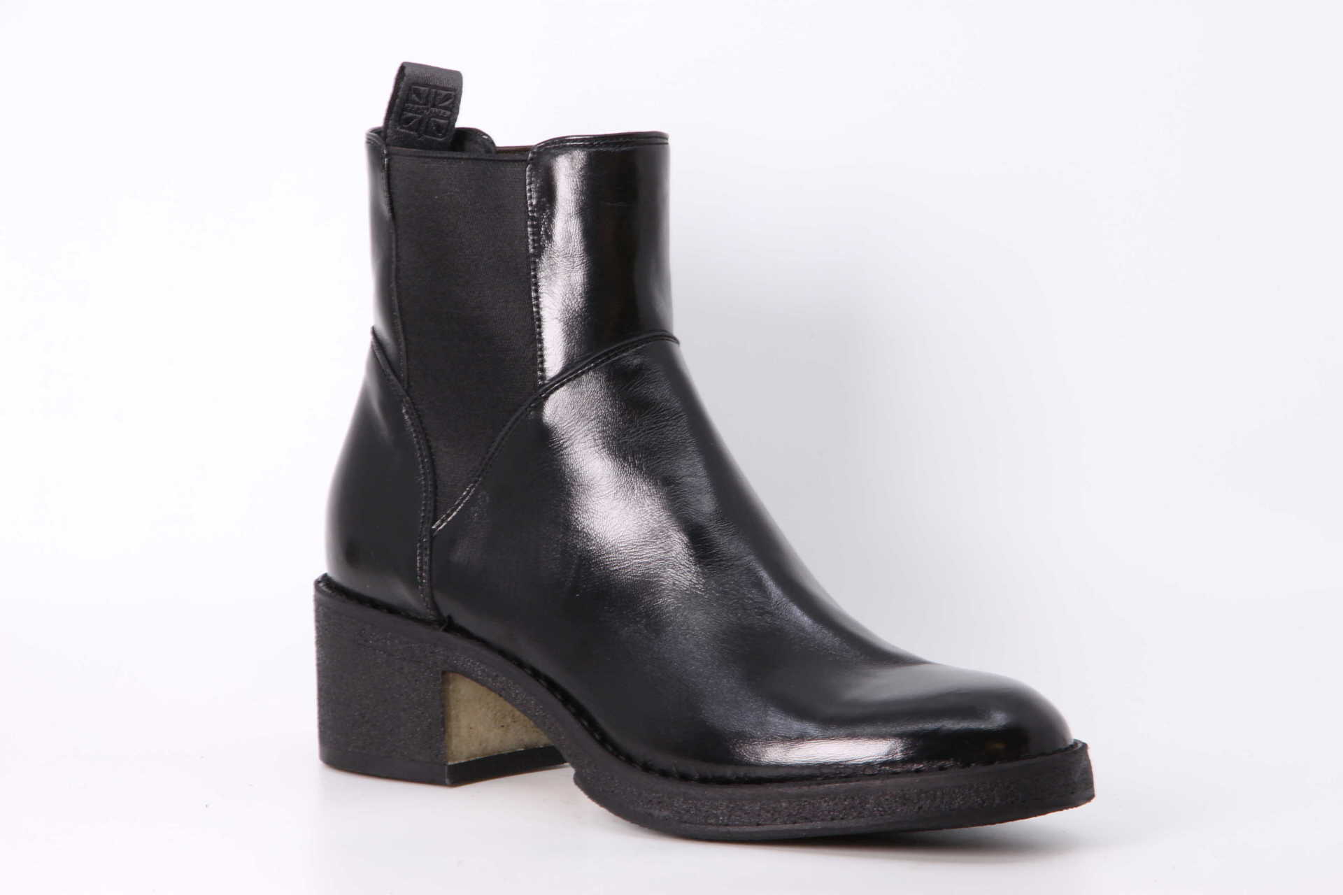 Chelsea-Stiefelette schwarz Vorderseite