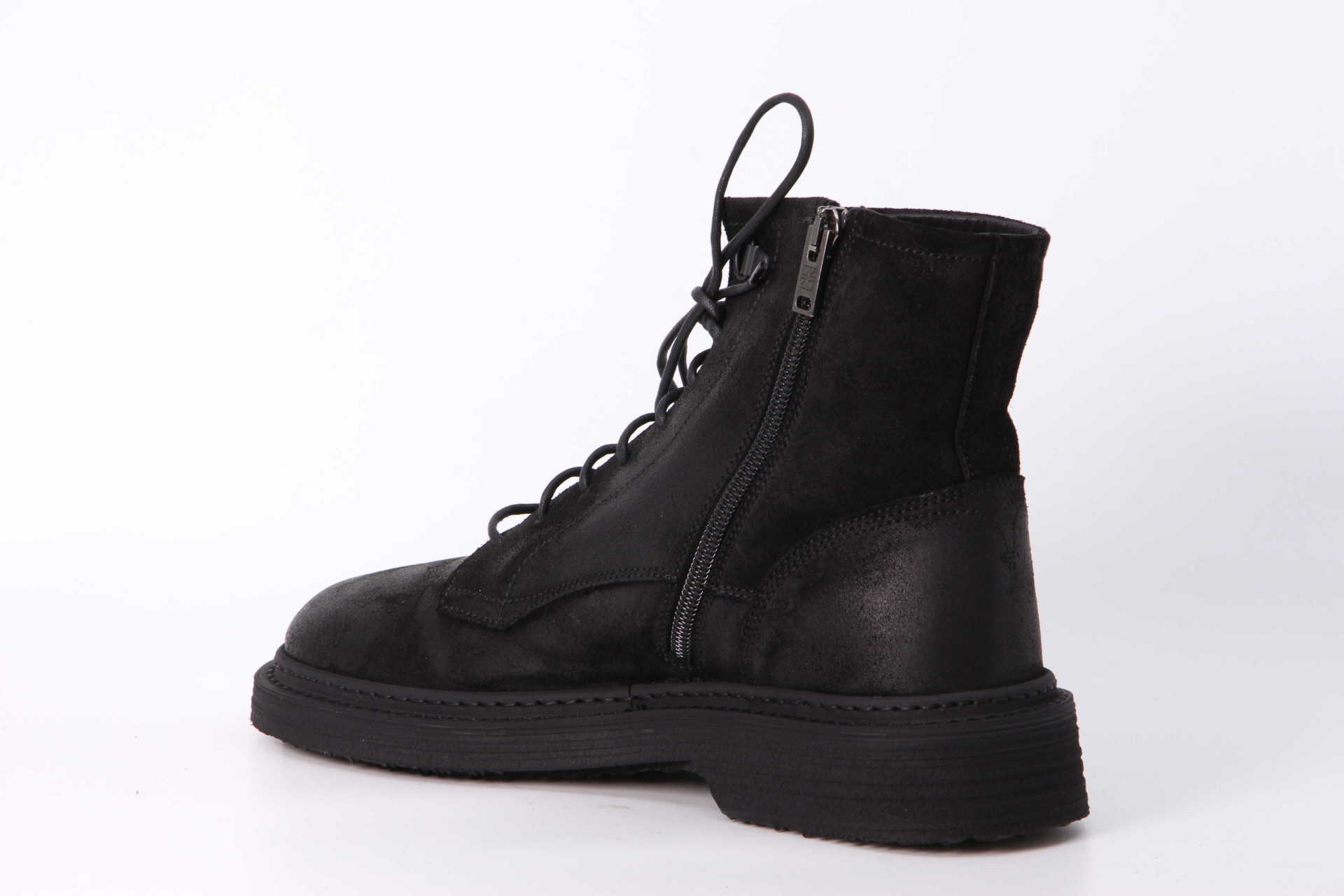 Schnür-Stiefelette schwarz Rückseite