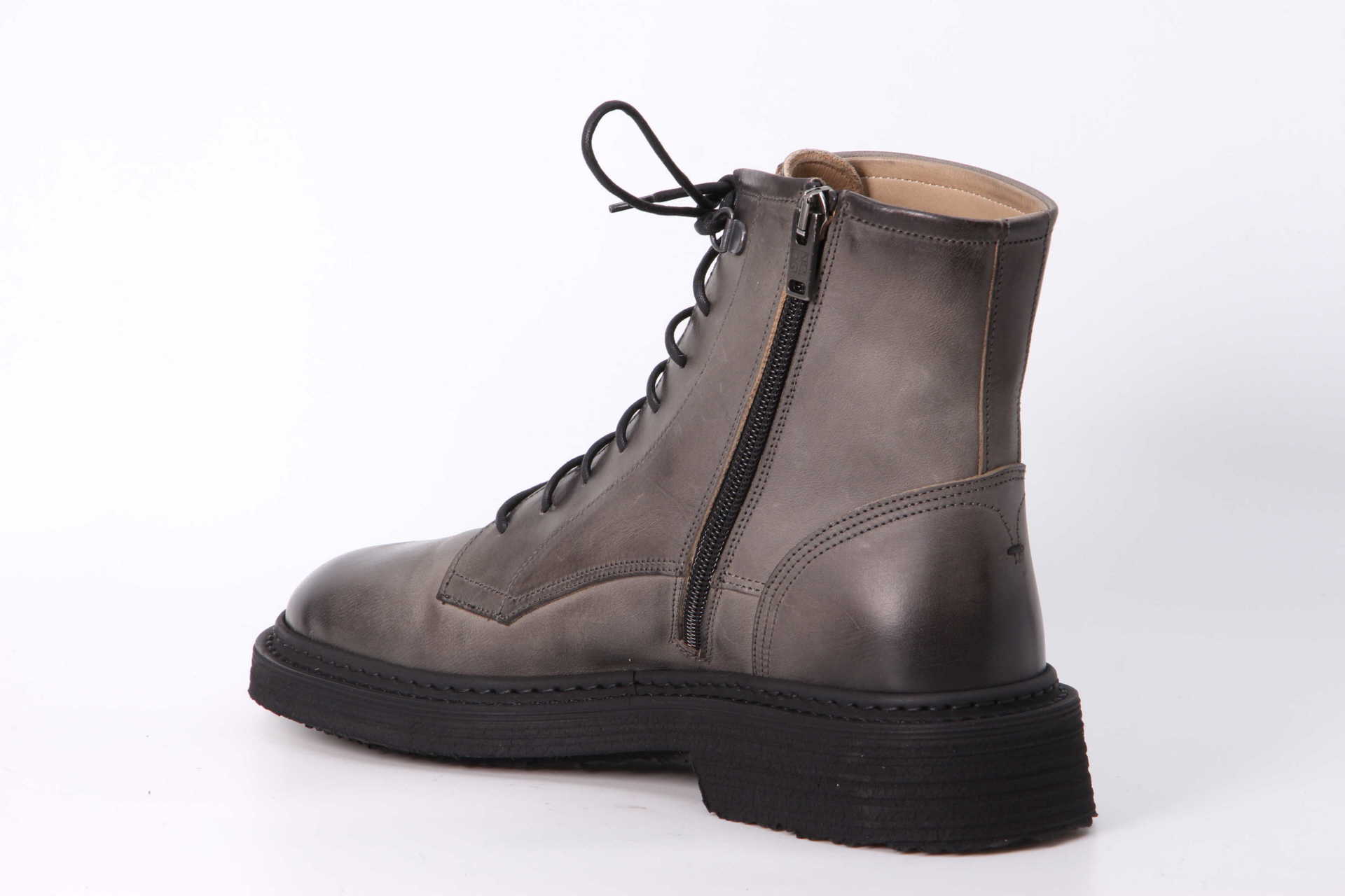 Schnür-Stiefelette gris Rückseite