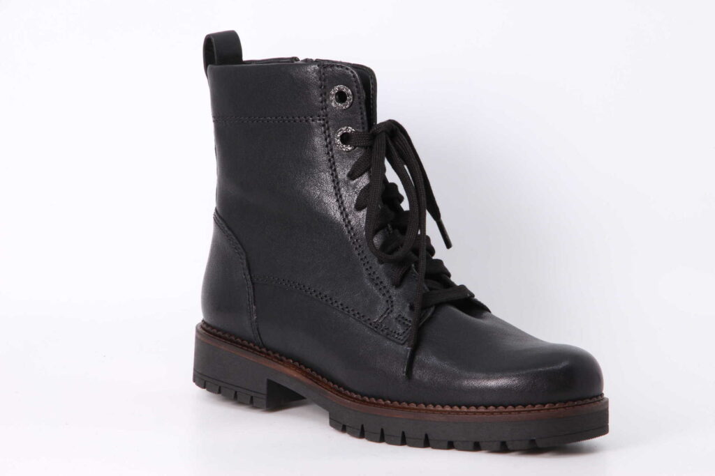 Schnür-Stiefelette schwarz Vorderseite